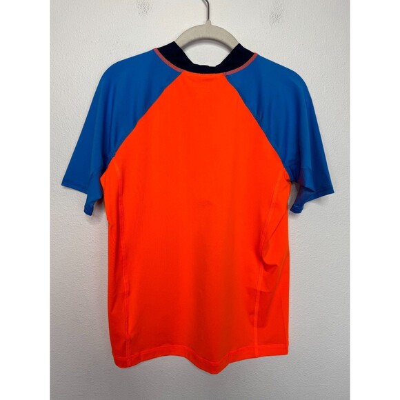 Lands’ End Boys XL Husky Rash Guard Colorblock Orange Blue Short Sleeve Beach - Picture 9 of 10